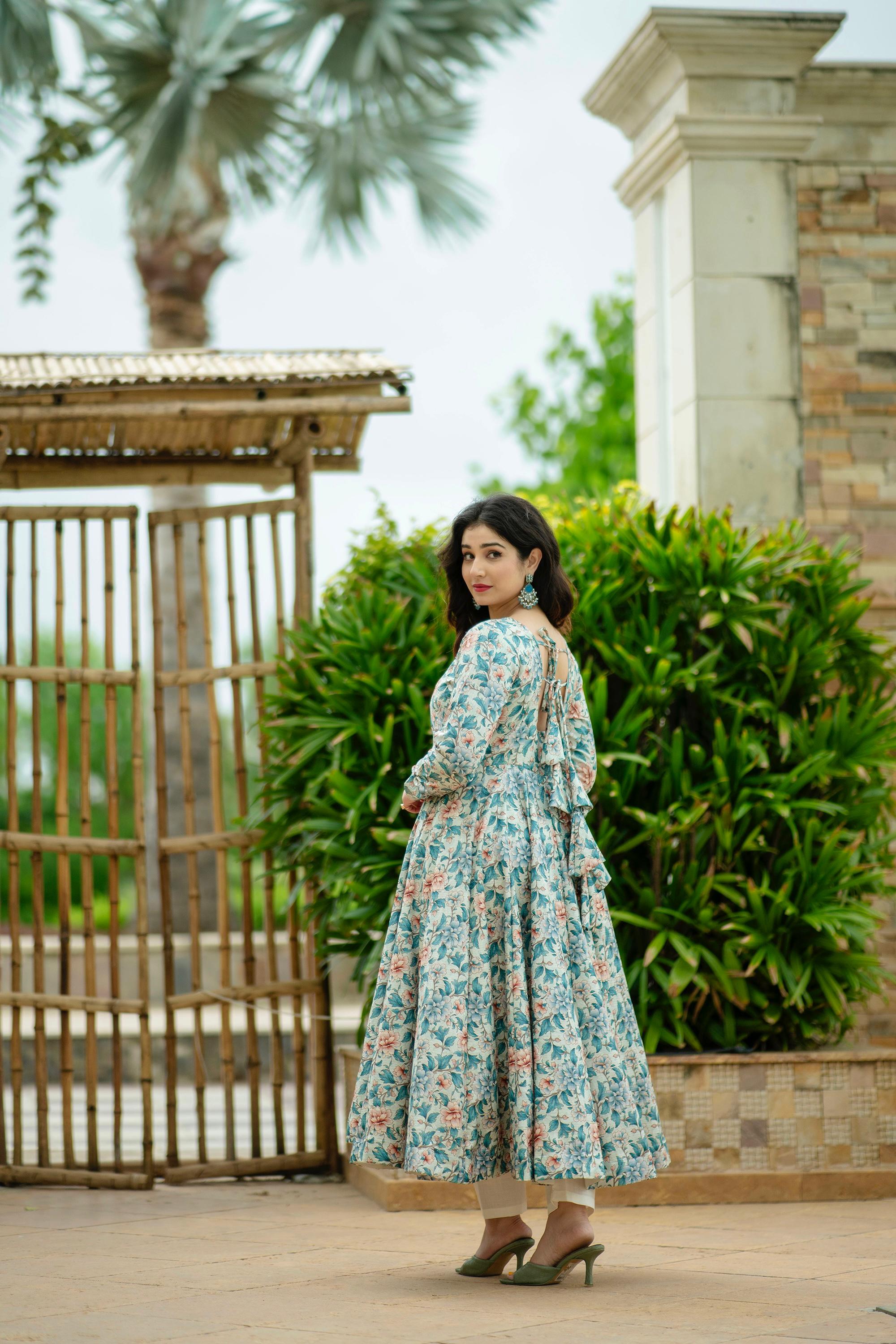 Elegant Sky Blue Color Heavy Pure Muslin Designer Anarkali Suit