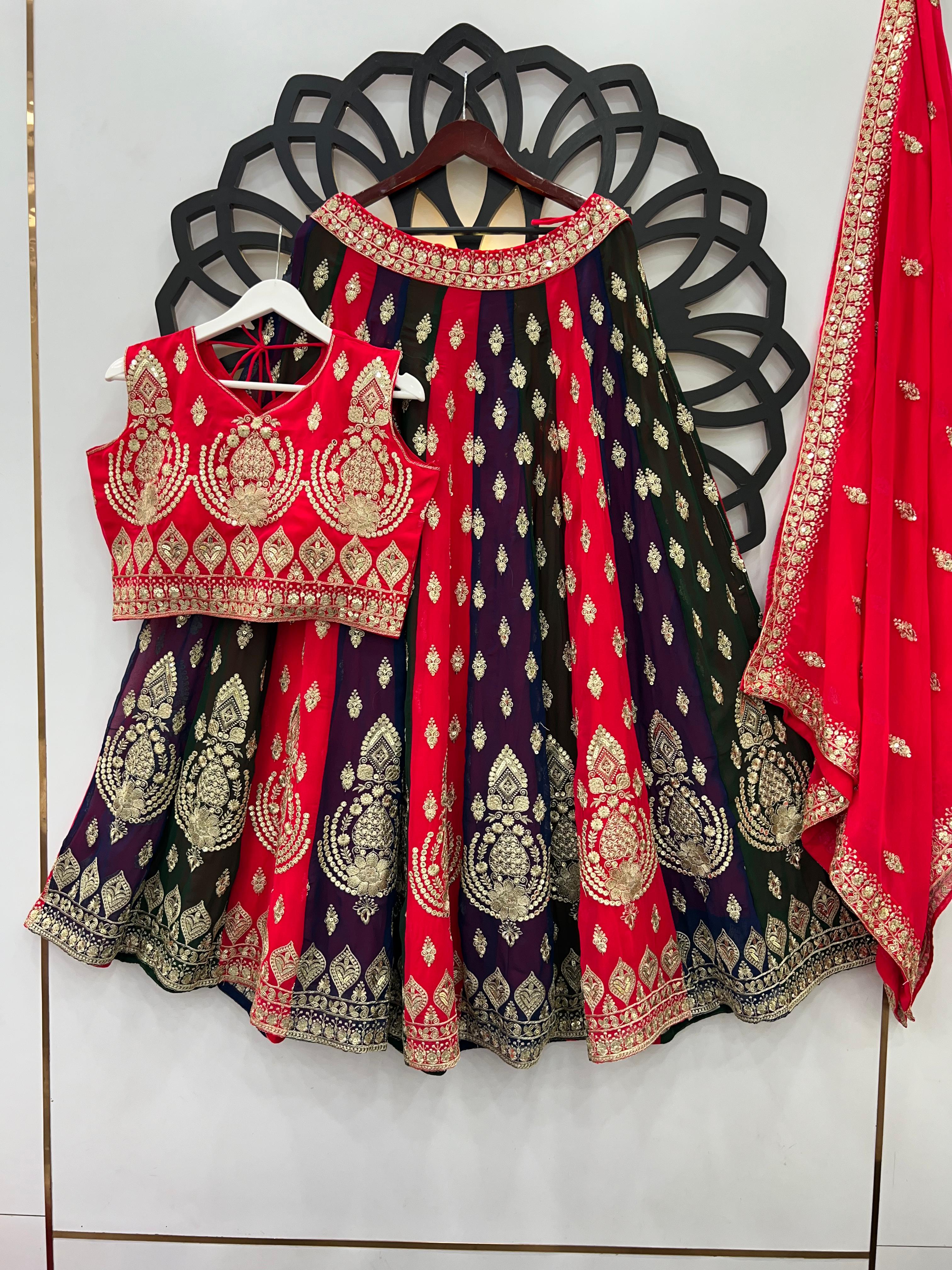 Wedding Collection Heavy Embroidery Sequence Work Designer Lehenga Choli