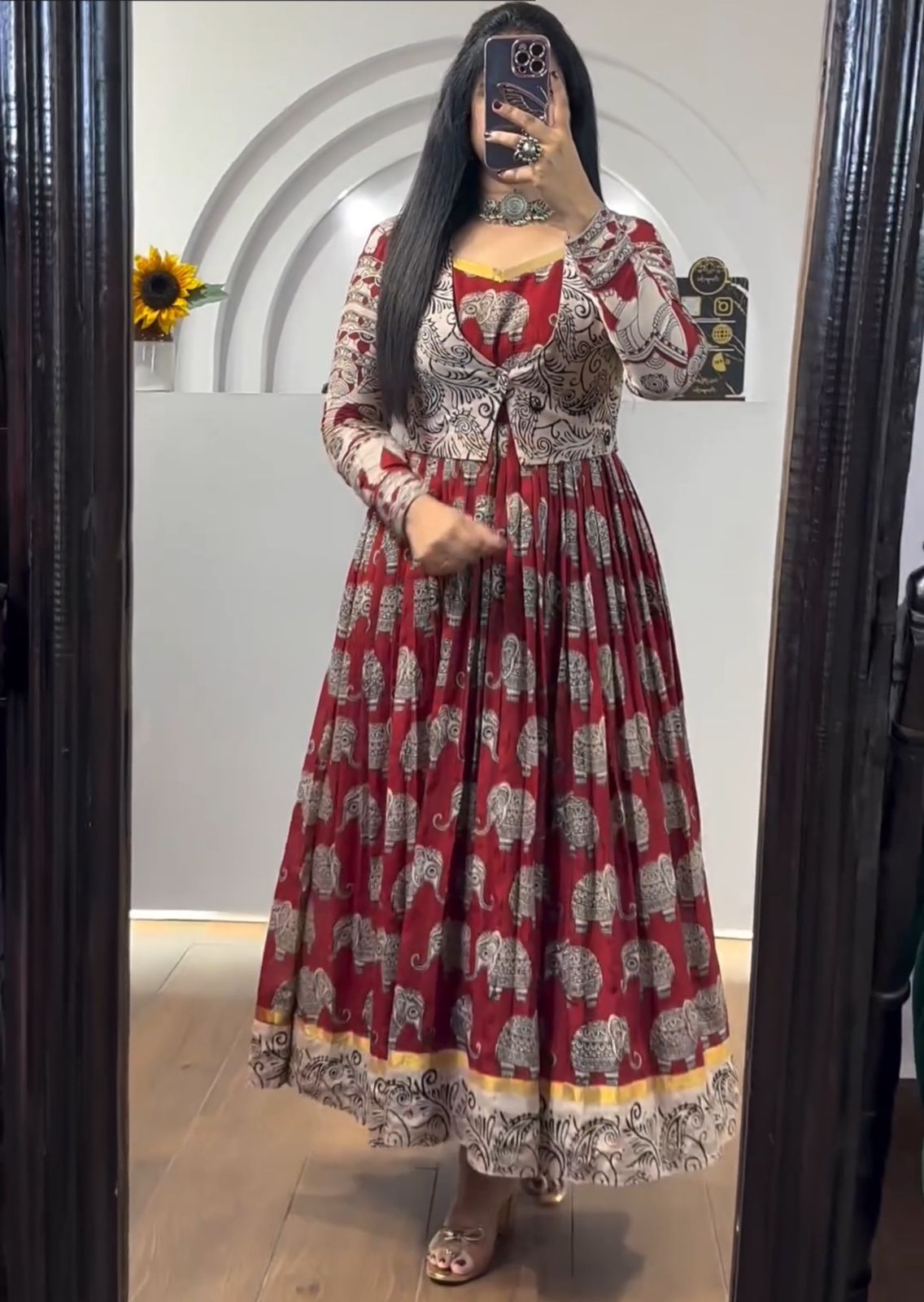 kalamkari cotton dress designs Sanchi Dual Print Kalamkari Print Dress Discover Ethnic Elegance