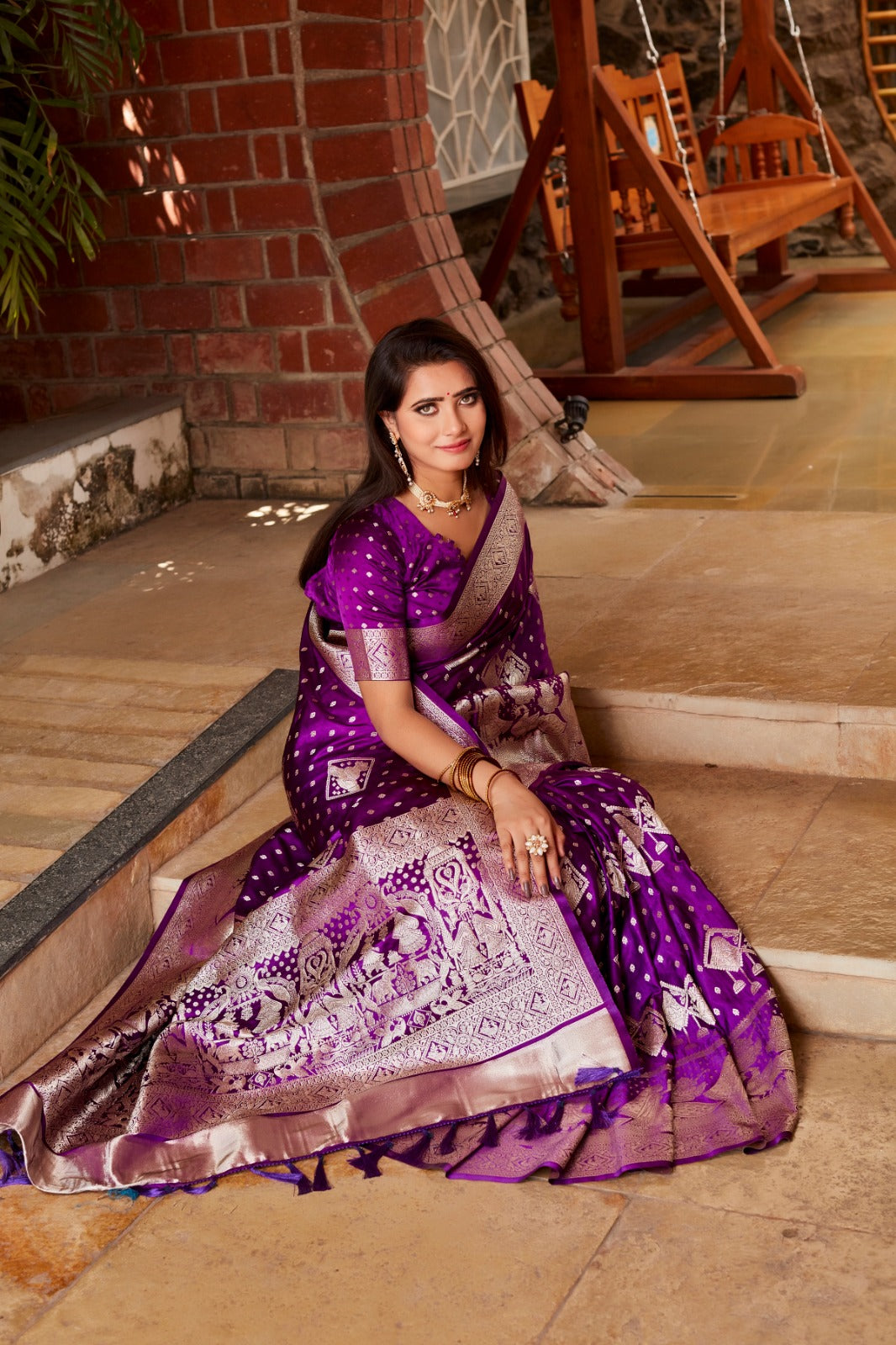 Latest Designer Purple Color Superior Pure Kanjivaram Soft Satin Silk Saree