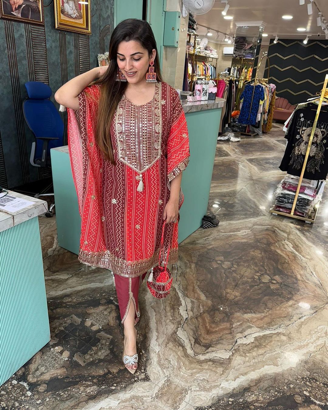Marvelous Multi Color Pure Chinon Silk With Embroidery Sequence Work With Beautiful Digital Printed Salwar Suit