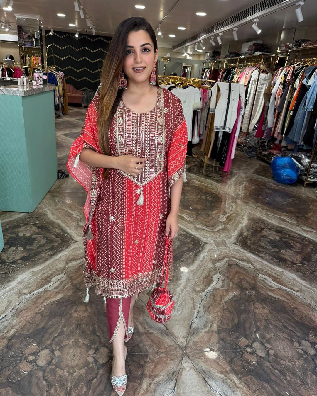 Marvelous Multi Color Pure Chinon Silk With Embroidery Sequence Work With Beautiful Digital Printed Salwar Suit