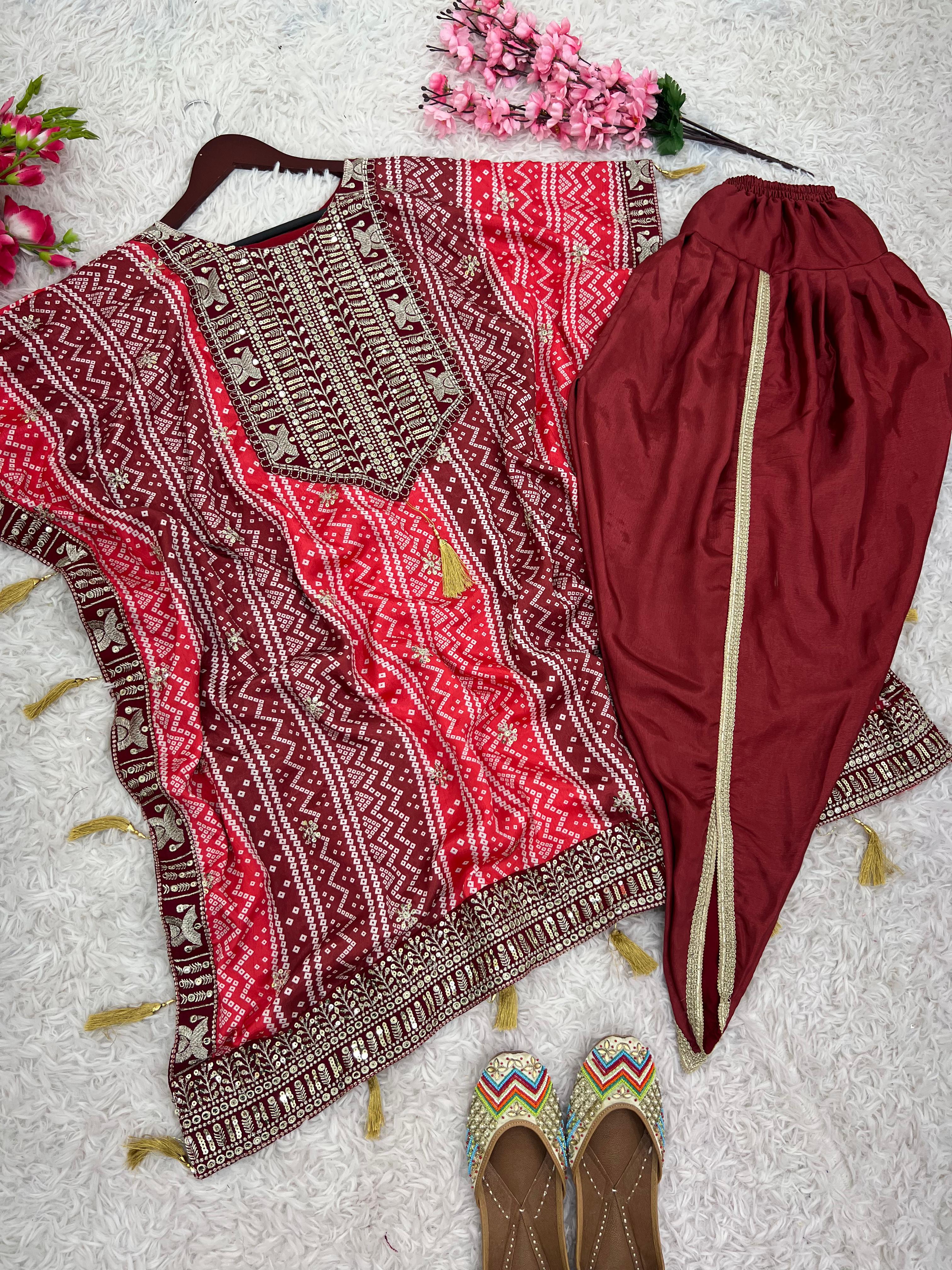 Marvelous Multi Color Pure Chinon Silk With Embroidery Sequence Work With Beautiful Digital Printed Salwar Suit