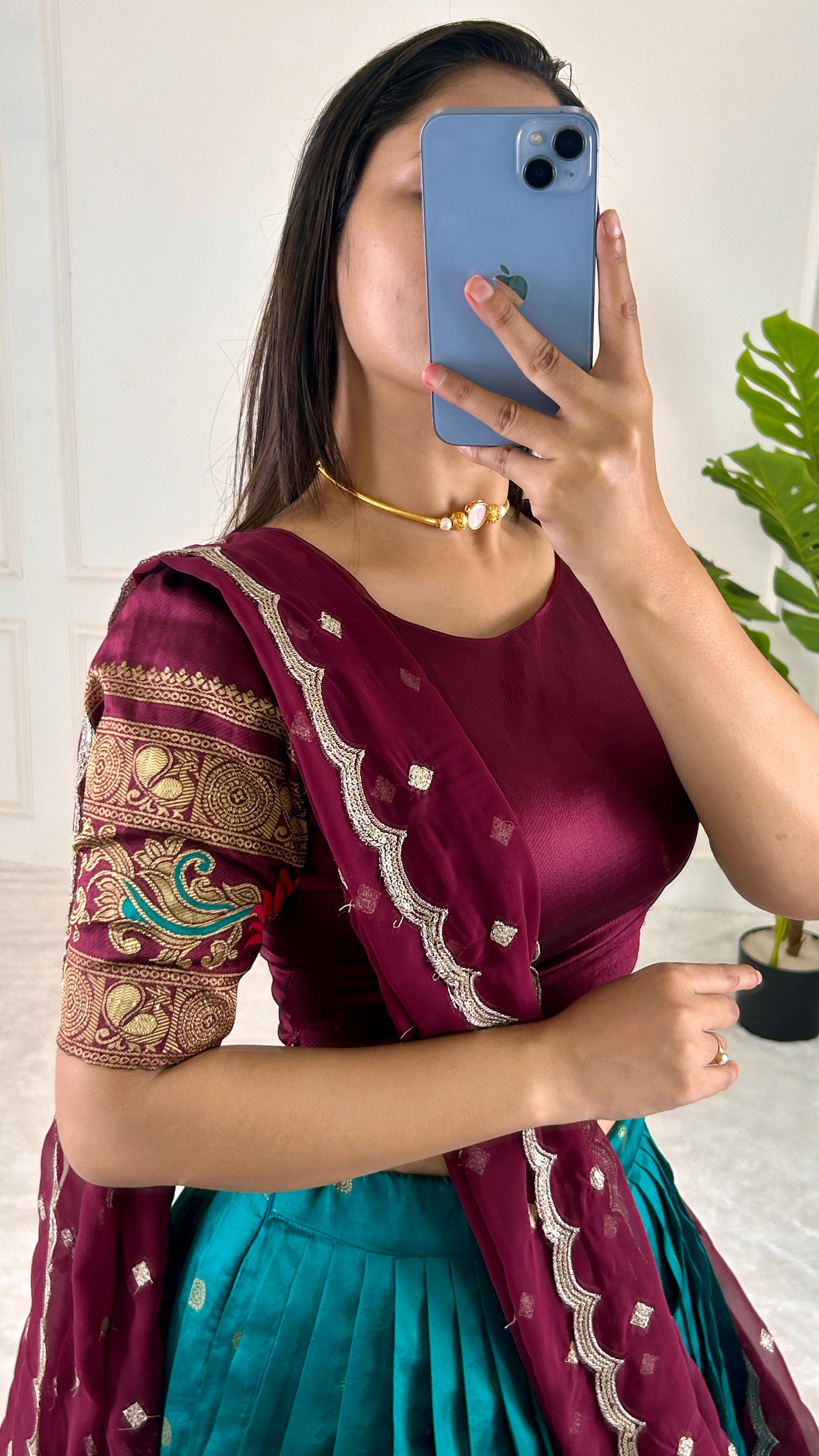 Beautiful Designer Green Color Jacquard Silk Lehenga Choli