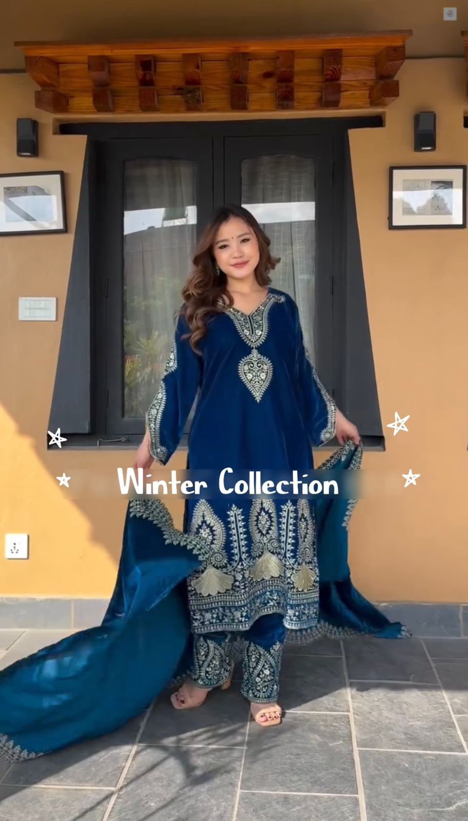 Party Wear Blue Color Heavy Viscose Velvet With Heavy Embroidery Sequence Work Salwar Suit