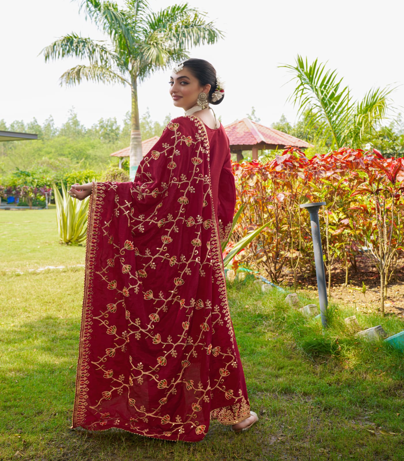 Stylish Dark Red Color Chinon Heavy Coding Embroidery With 5mm Sequence Work Designer Salwar Suit