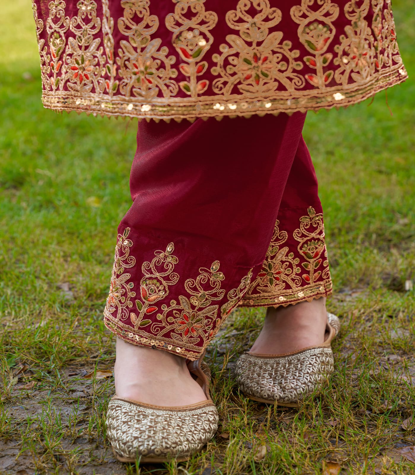 Stylish Dark Red Color Chinon Heavy Coding Embroidery With 5mm Sequence Work Designer Salwar Suit