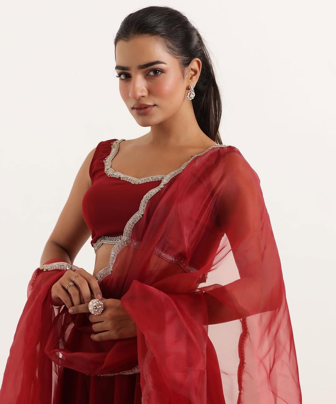 Party Wear Maroon Color Pure Georgette With 8 Meter Flair Beautiful Lehenga Choli