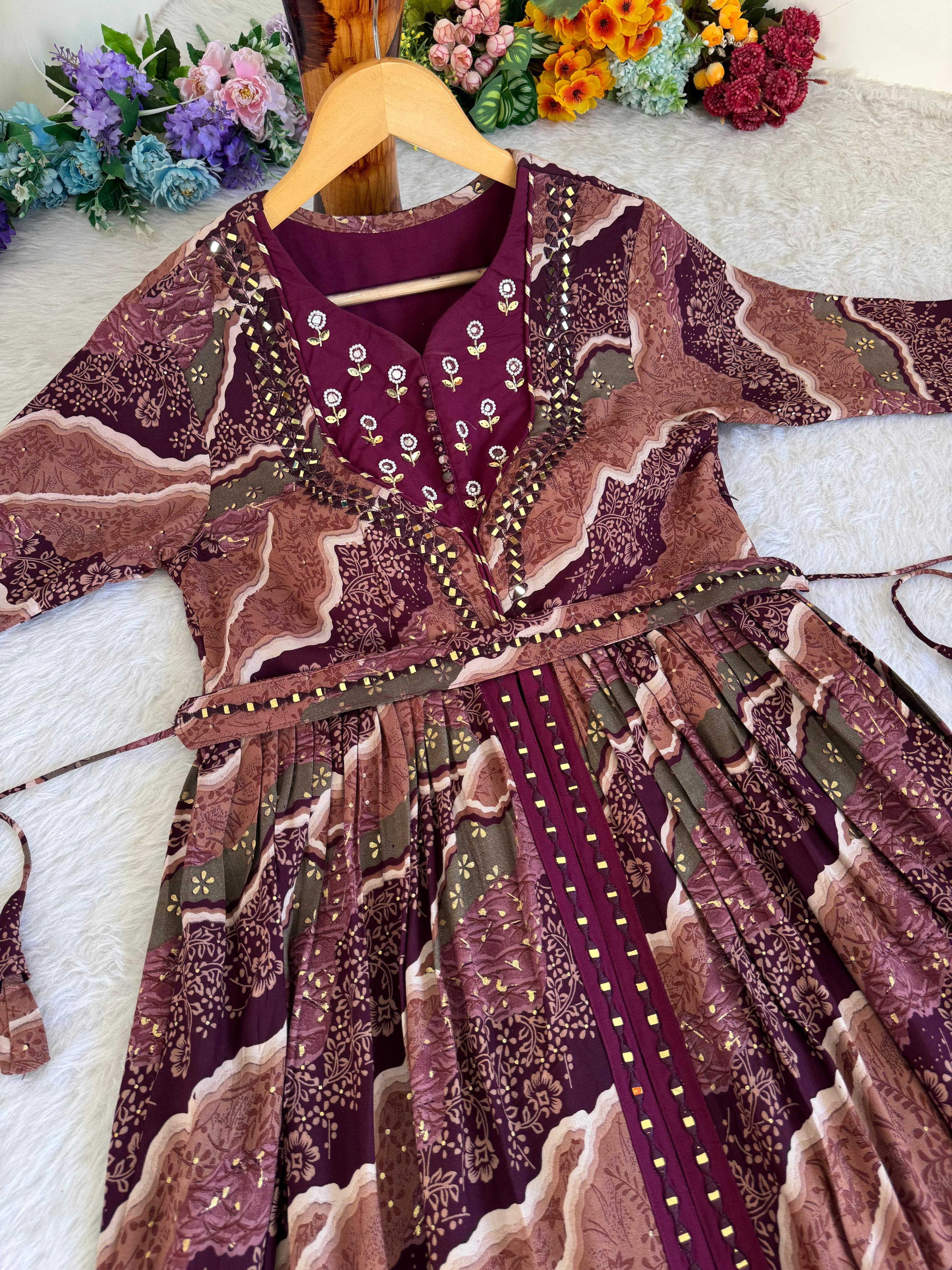 Party Wear Exquisite Hand Embroidered And Handwork Gown