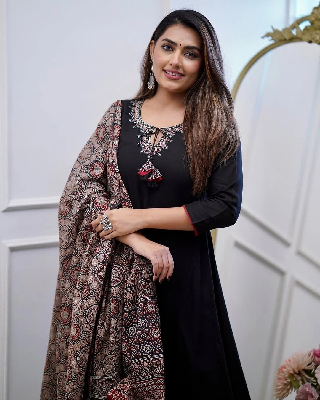 Wedding Wear Black Color Viscose With Embroidery Work Designer Kurta Set