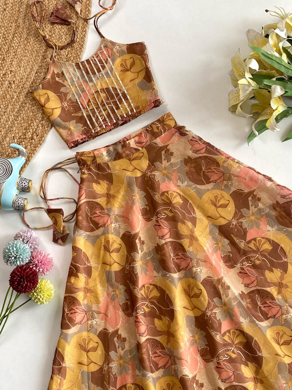 Goregous Multicolor Flower Printed Kids Lehenga Choli