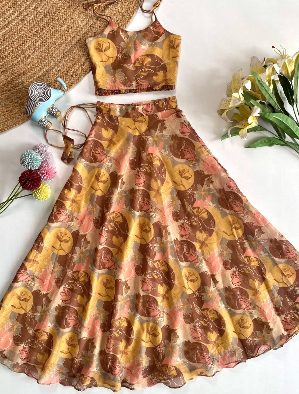 Goregous Multicolor Flower Printed Kids Lehenga Choli