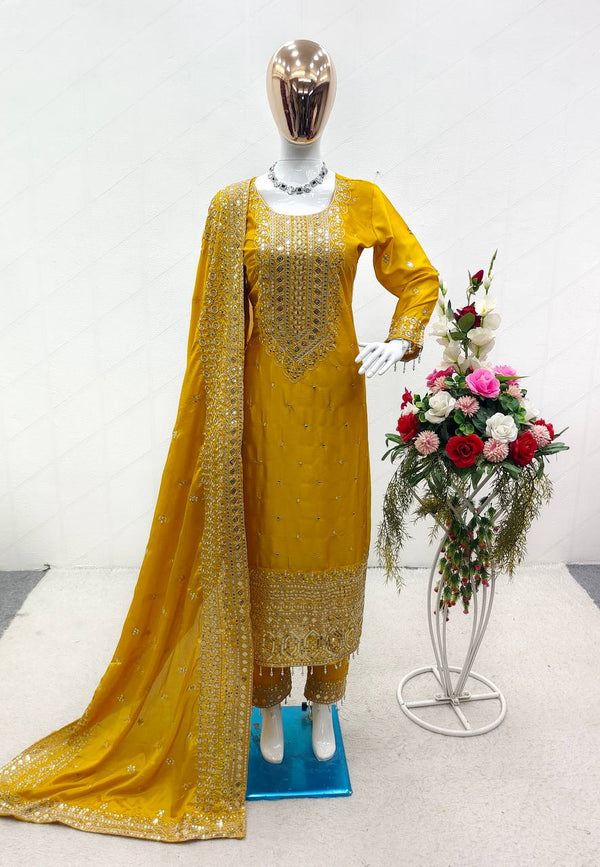 Good Looking Yellow Color Salwar Suit
