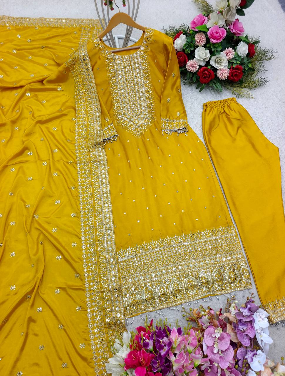 Good Looking Yellow Color Salwar Suit