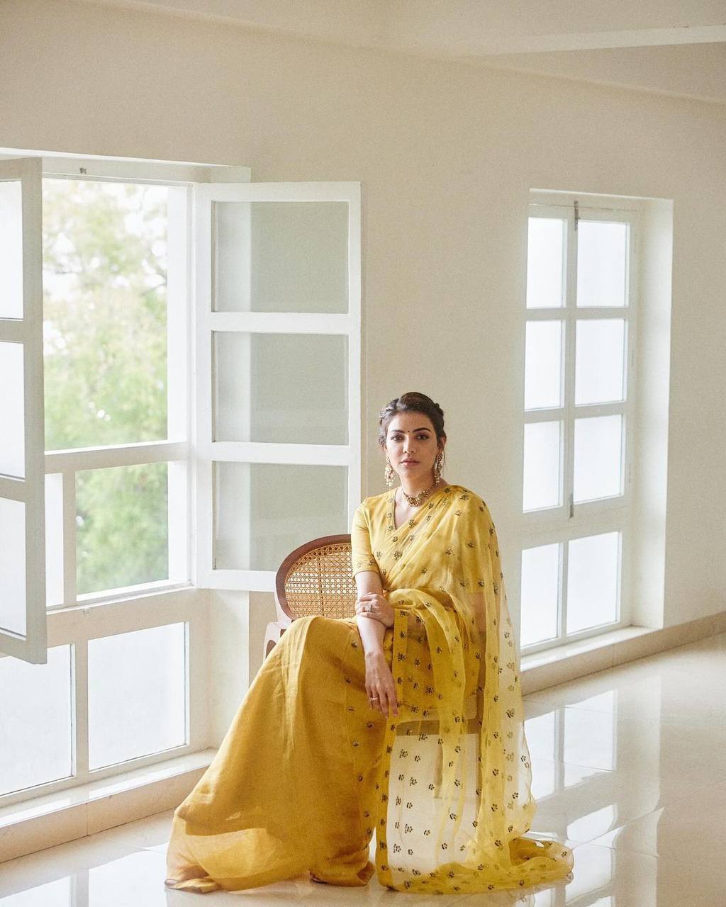 Opulent Yellow Color Sequence Thread Work Saree