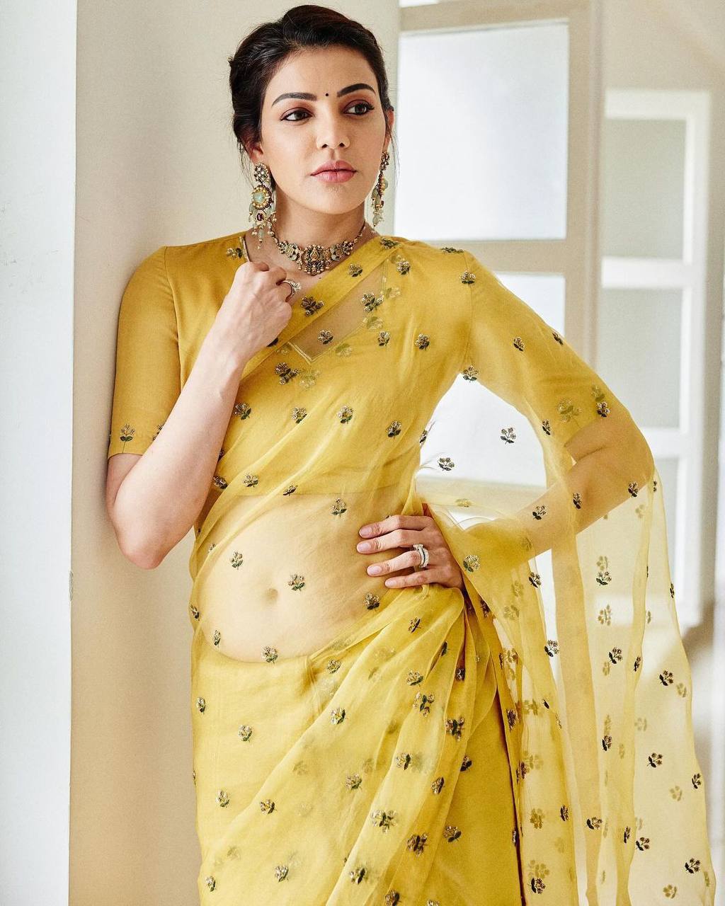 Opulent Yellow Color Sequence Thread Work Saree