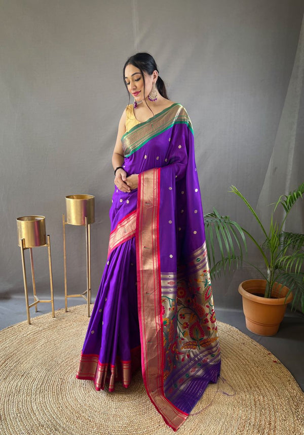 New Concept Border With Rich Pallu Purple Color Saree