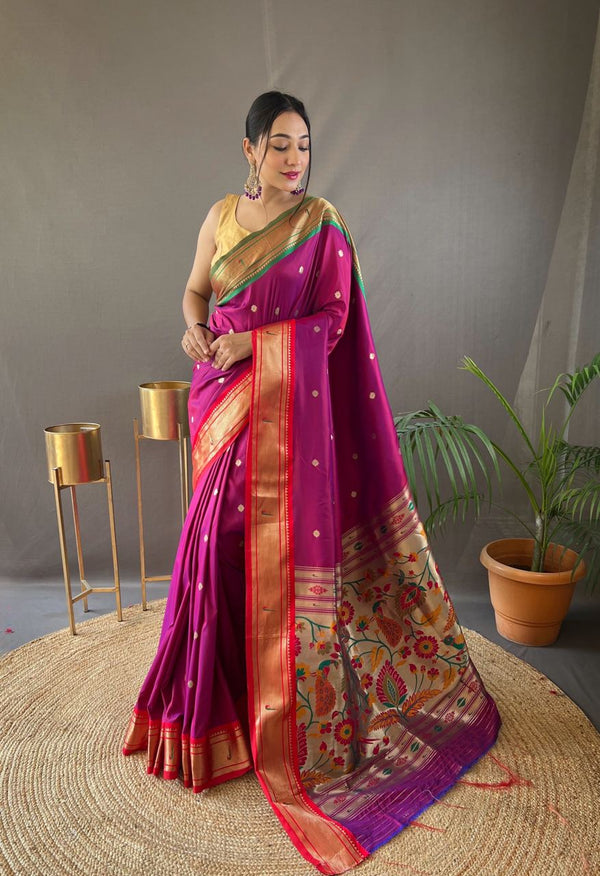 New Concept Border With Rich Pallu Pink Color Saree