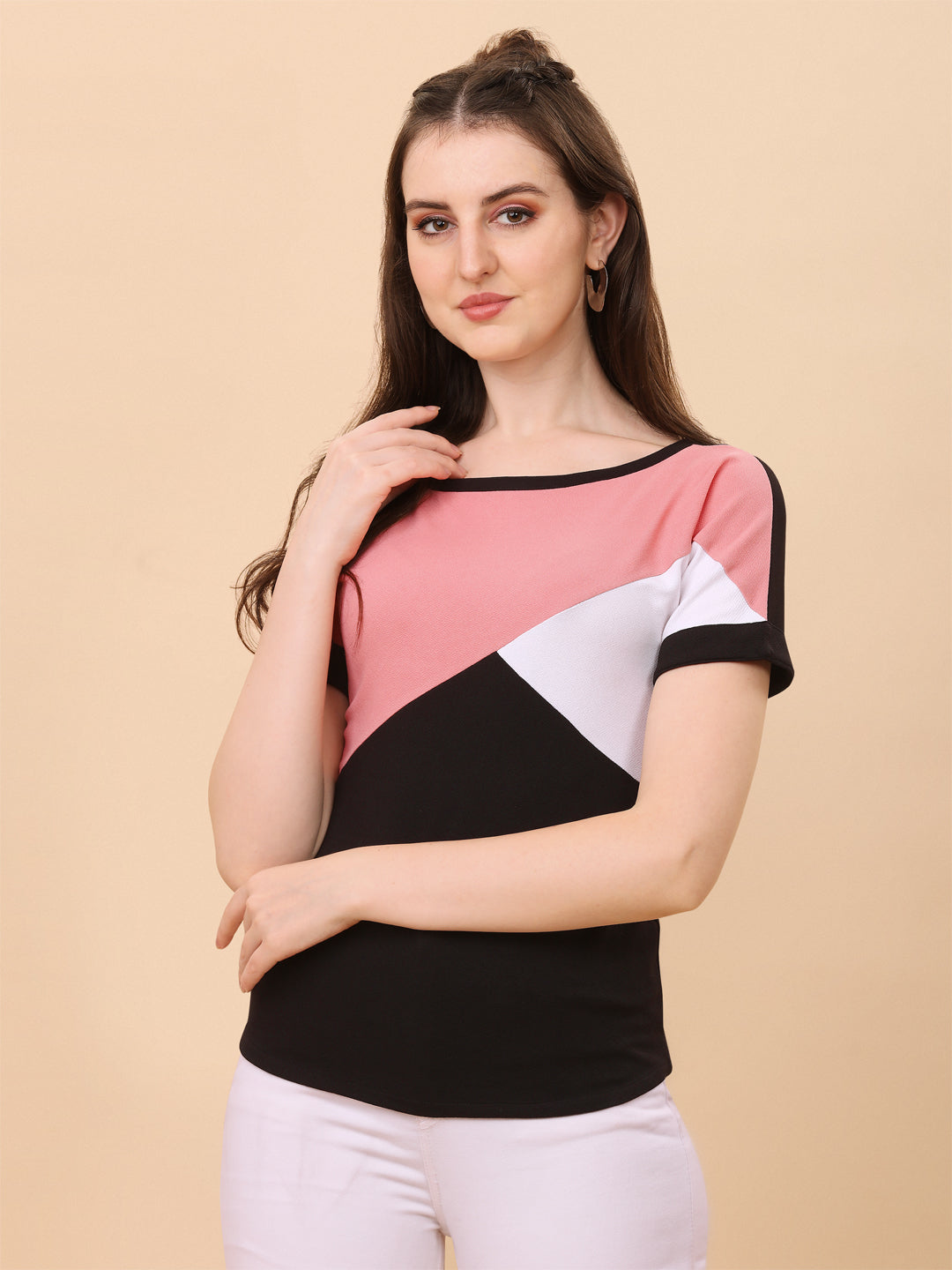 Casual Wear Peach Color Women Top