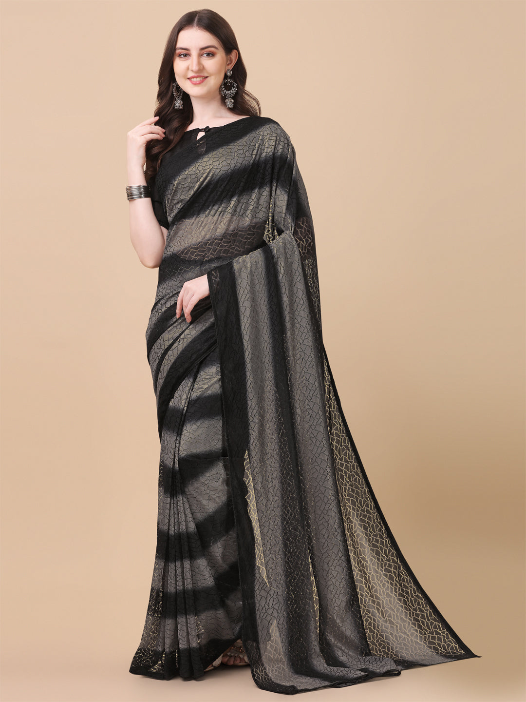 Fancy Black Color Rasal Net Designer Saree