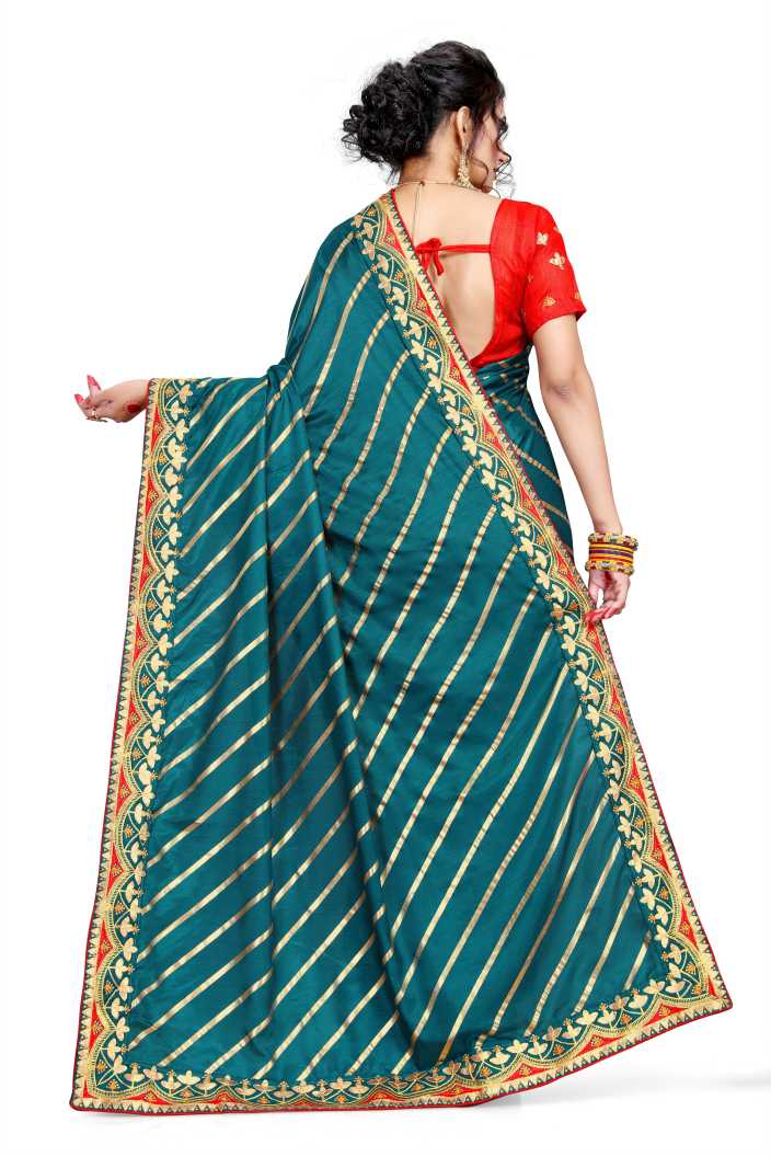 Morpich Color Silk Leheriya Printed Saree