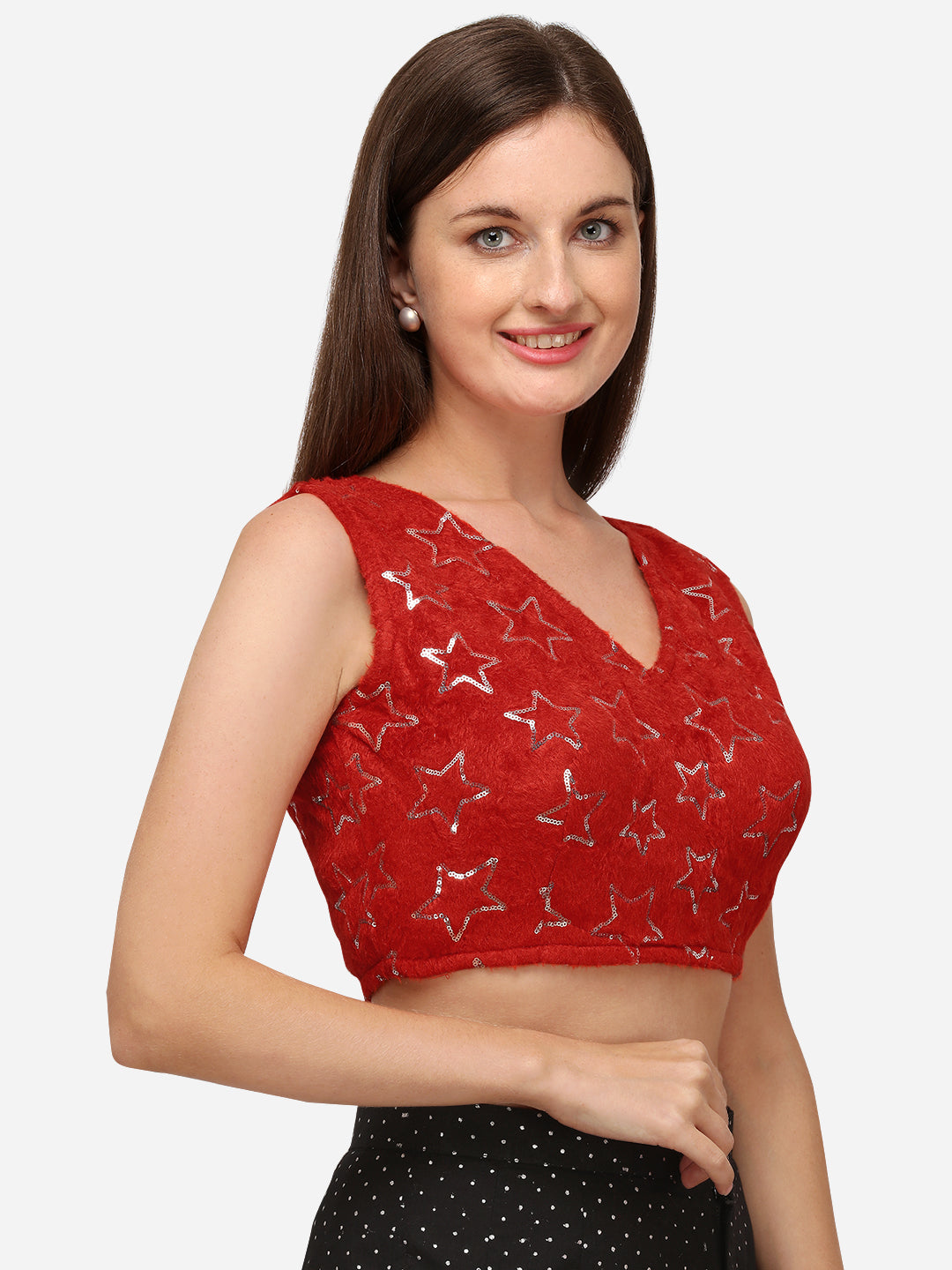 Lovely Red Color Sequence Work Designer Blouse