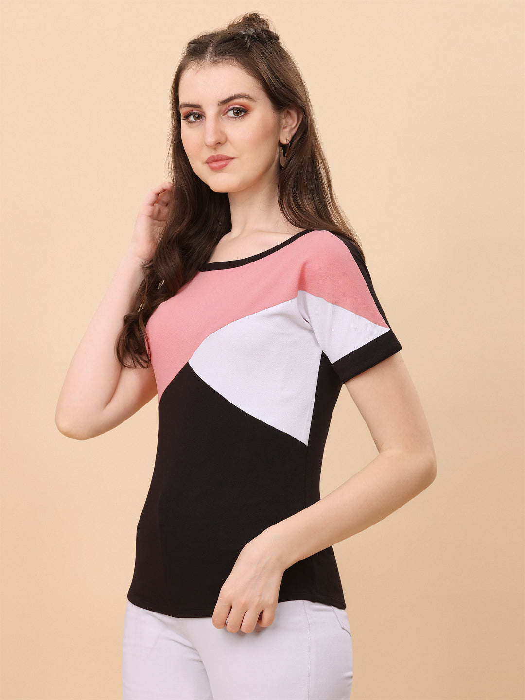 Casual Wear Peach Color Women Top