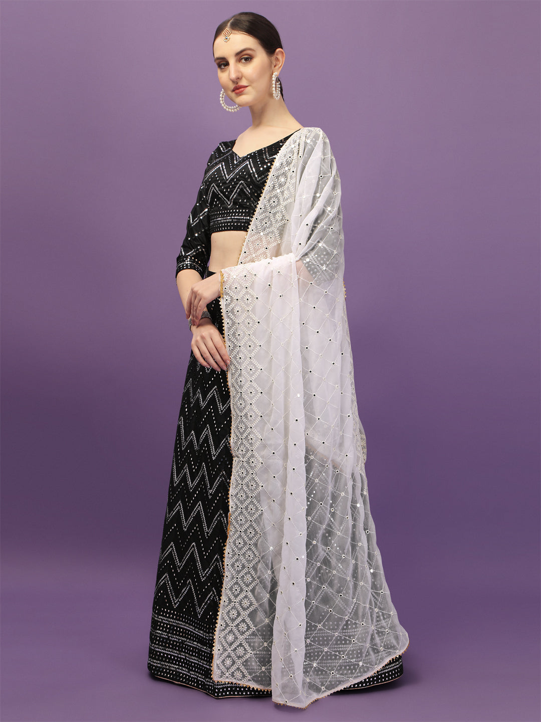 Black Color Sequence Work Party Wear Lehenga Choli