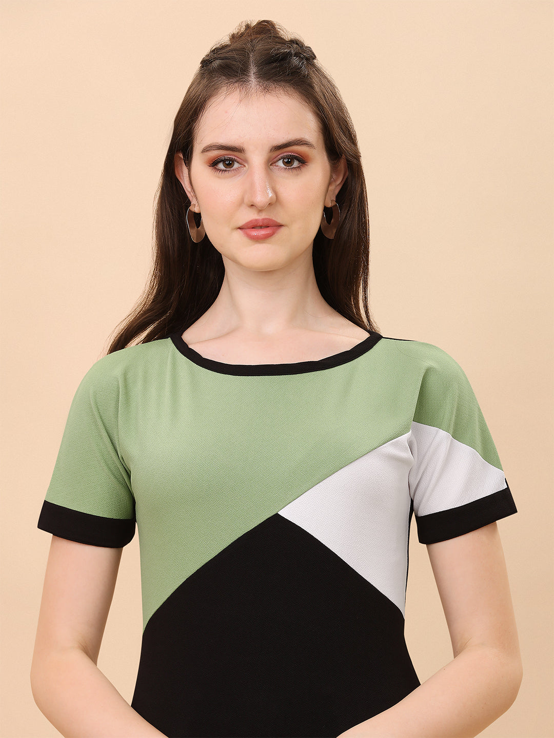 Casual Wear Pista Green Color Women Top