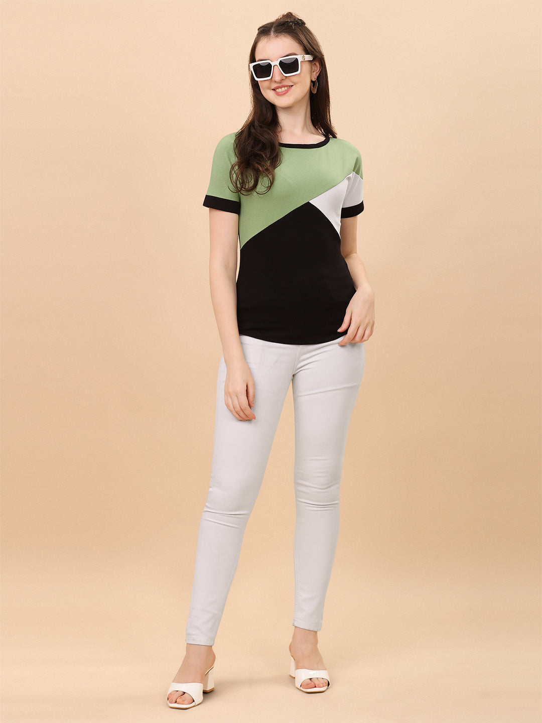 Casual Wear Pista Green Color Women Top