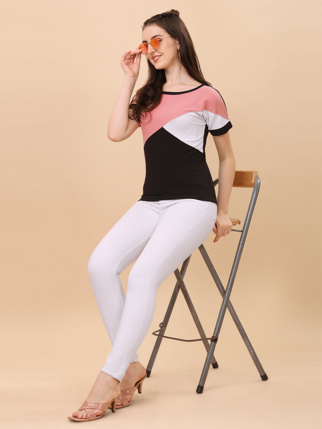 Casual Wear Peach Color Women Top