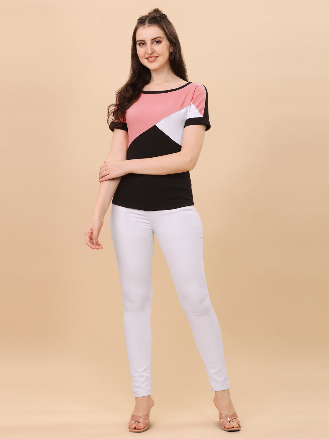 Casual Wear Peach Color Women Top