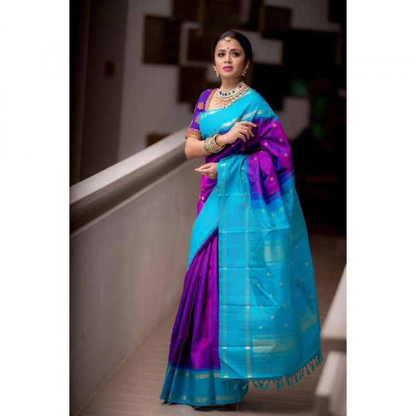 Adorable Pink Golden Design Lichi Silk Saree