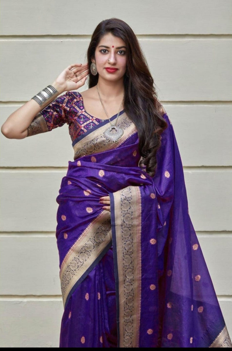 Elegant Purple Color Soft Silk Saree