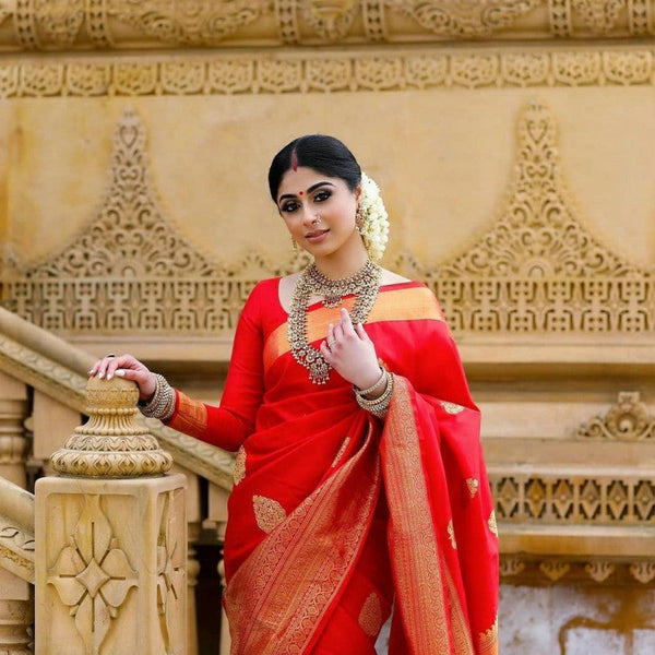 Red Color Soft Silk Wonderful Saree