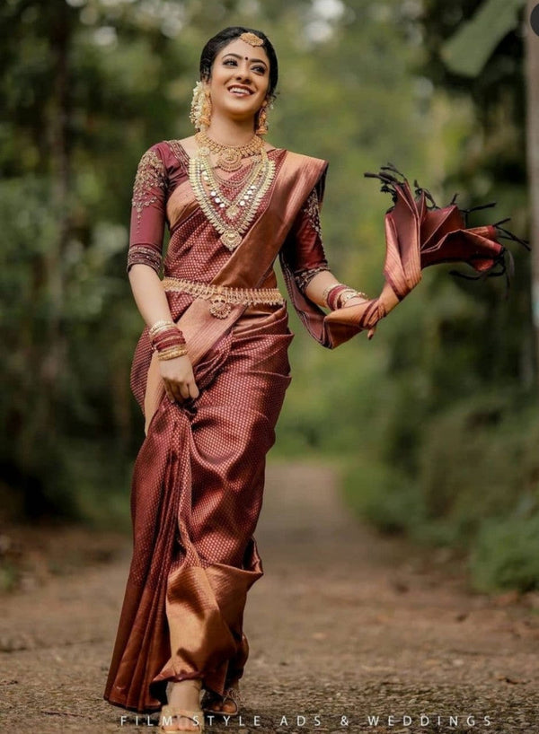 Maroon Color Banarasi Silk Fashionable Saree