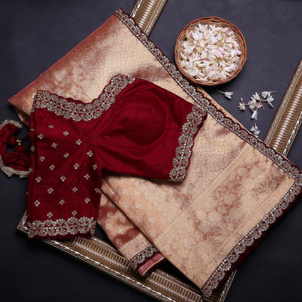 Pech Jacquard Weaving Cotton Silk Saree