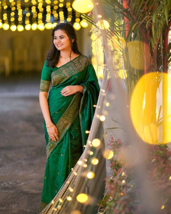 Pink Color Jacquard Border Soft Lichi Silk Party Wear Saree
