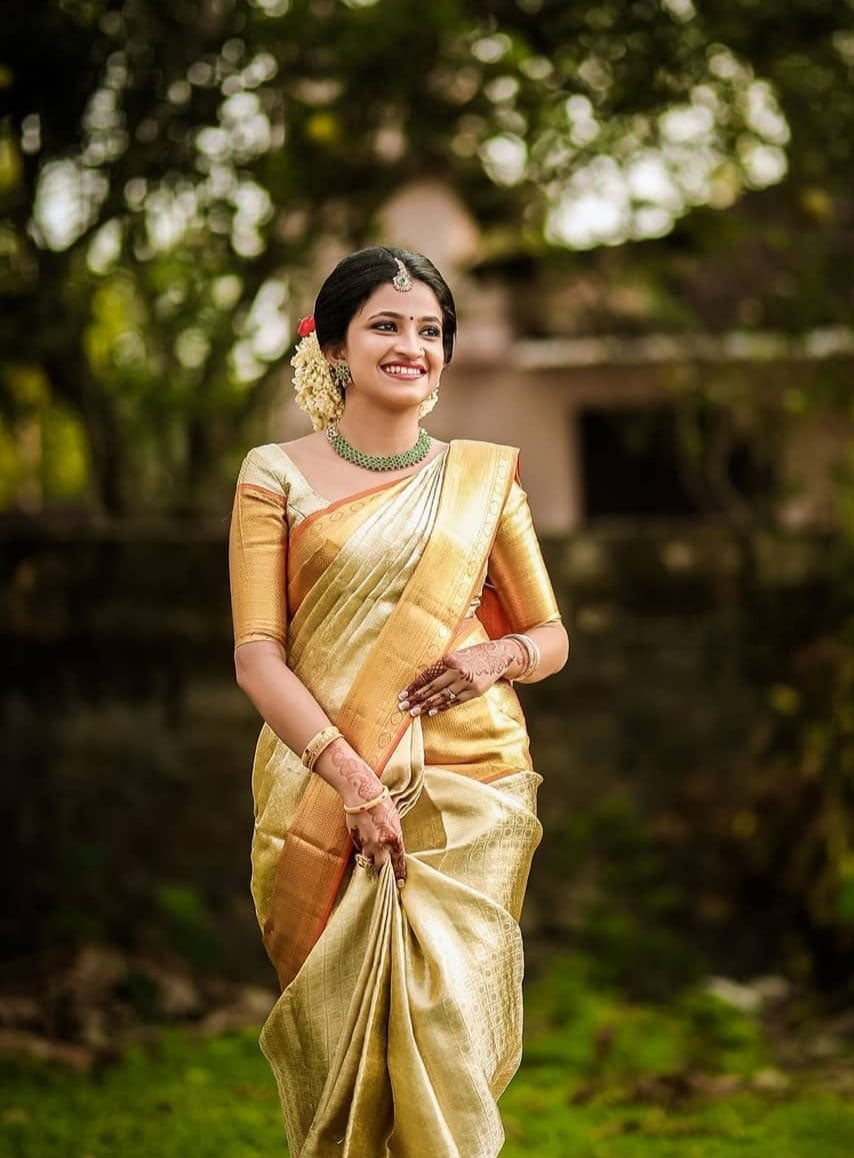 Fancy Off-white And Red Color Saree