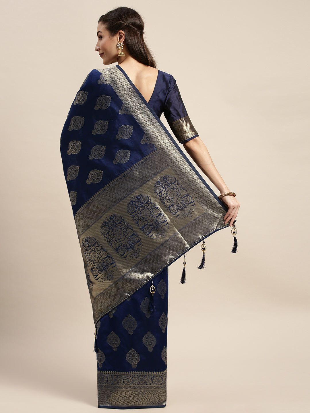 Designer Blue Color Banarasi Silk Saree