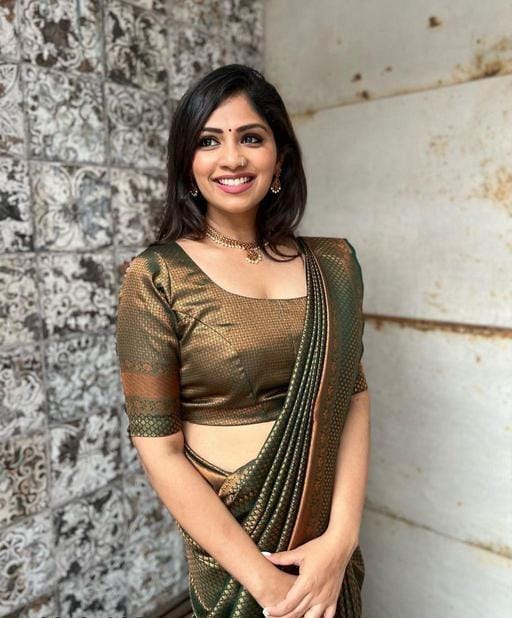 Party Wear Green Color Silver Jari Design Soft Lichi Silk Saree