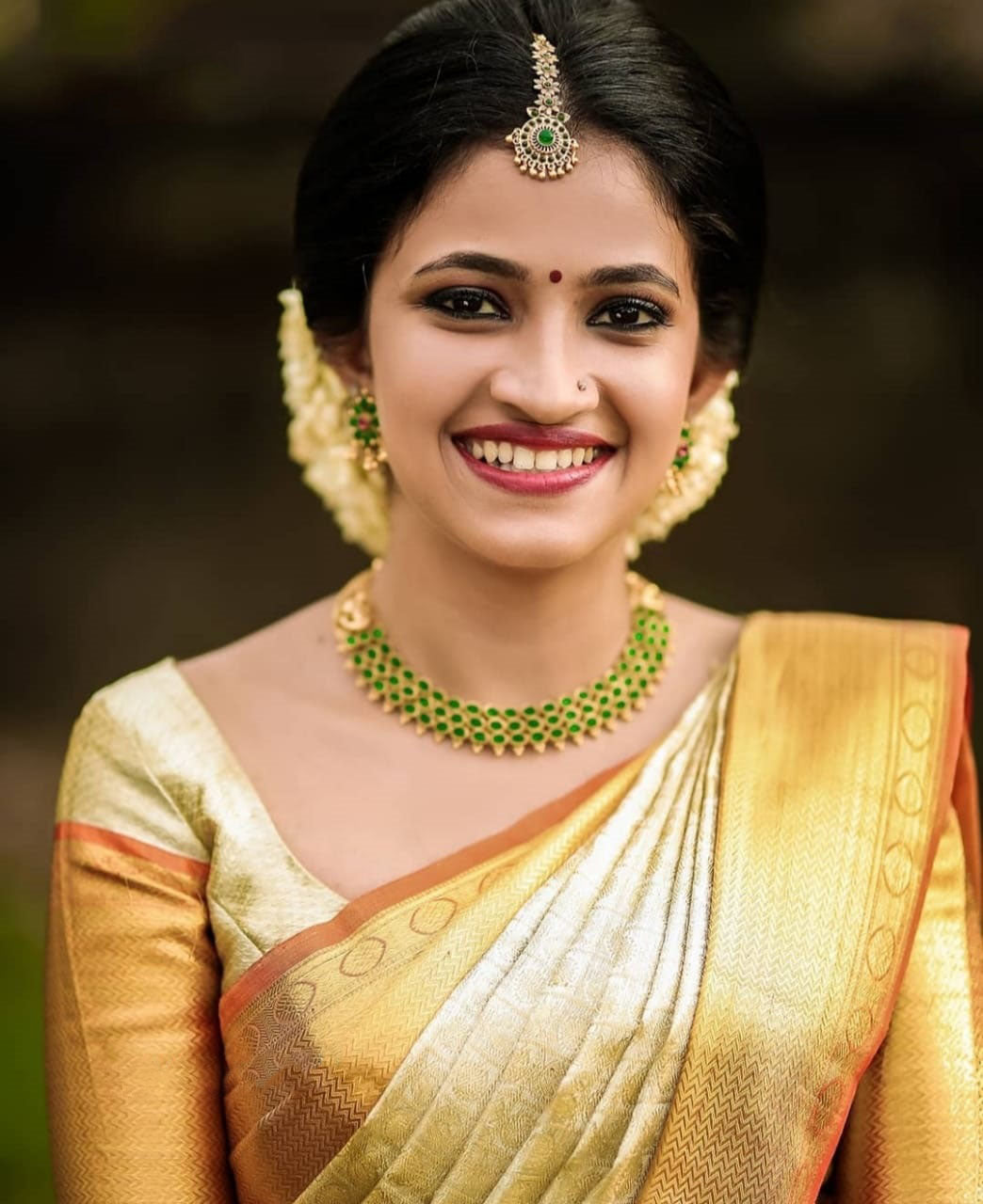 Fancy Off-white And Red Color Saree