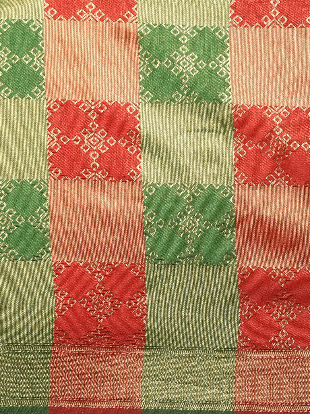 Amazing Red And Green Banarasi Silk Saree