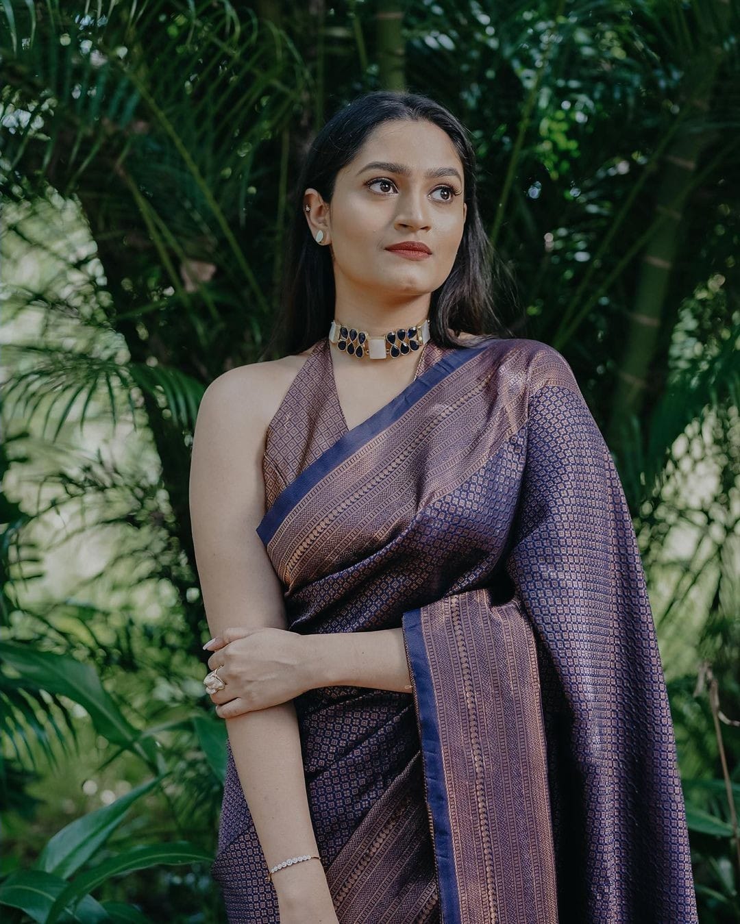 Fabulous Blue Color Coper Jari Design Soft Silk Saree