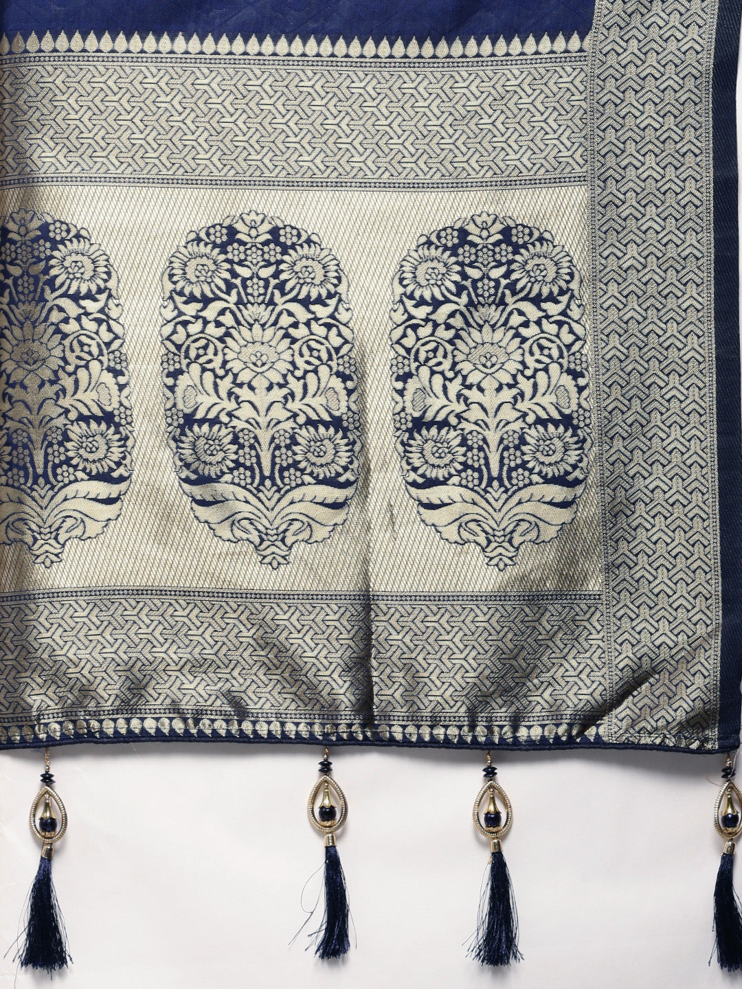 Designer Blue Color Banarasi Silk Saree