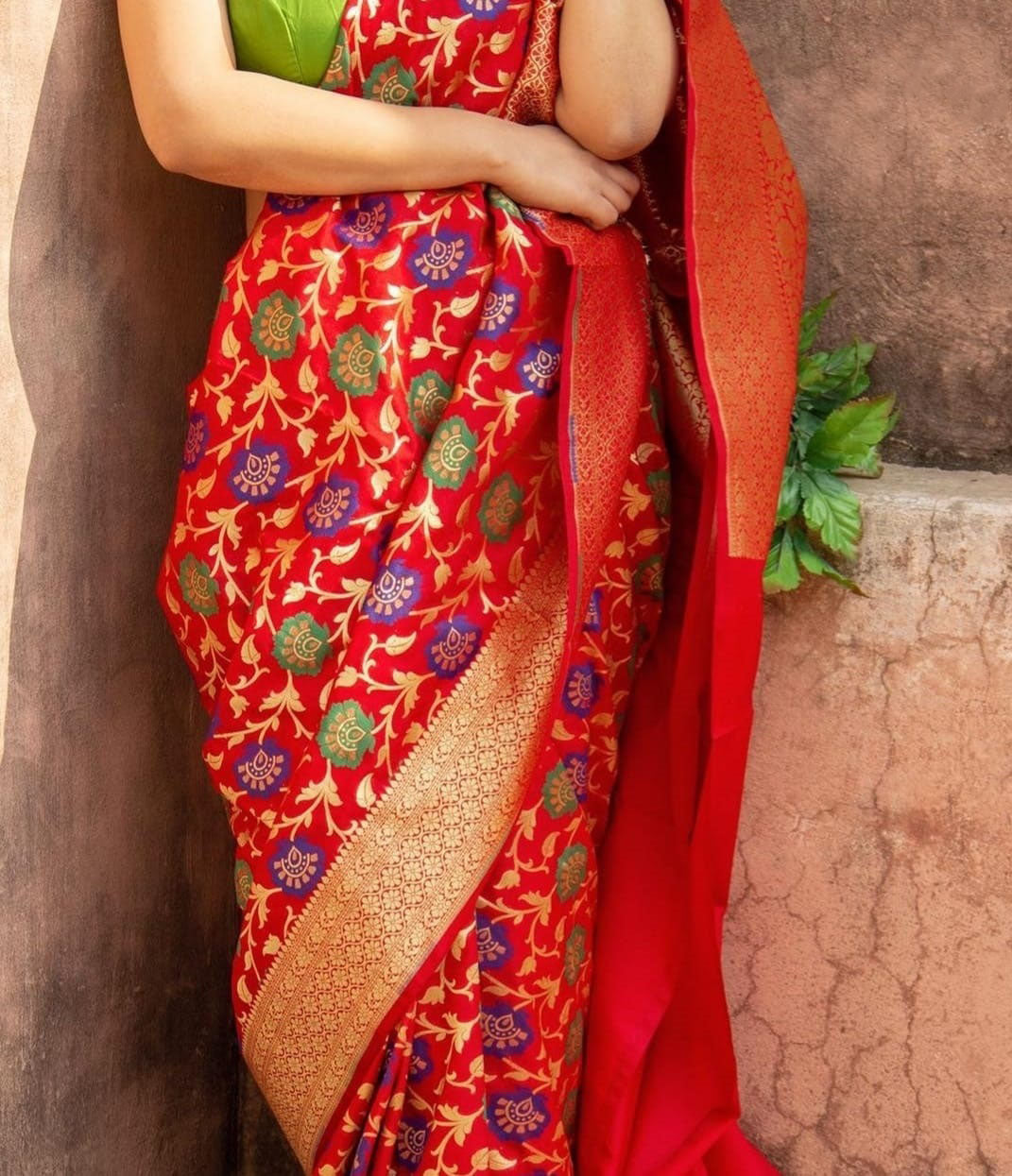 Admiring Red Color Banarasi Silk Saree