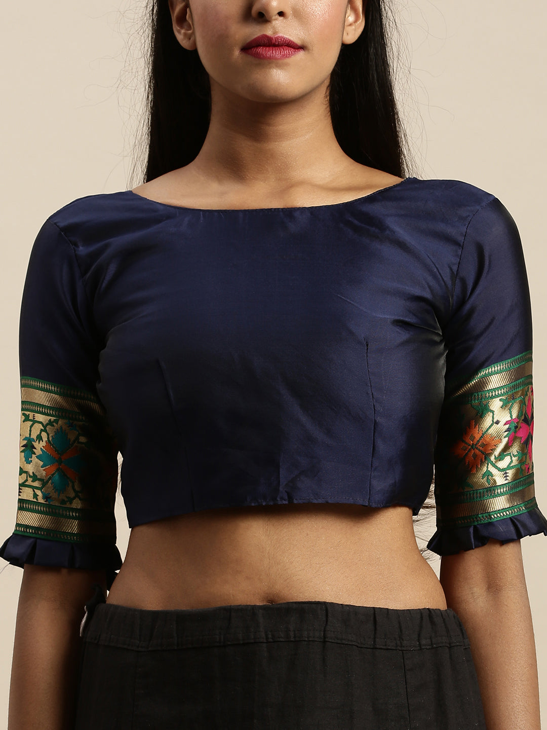 Flattering Navy Blue Color Banarasi Silk Opulent Saree