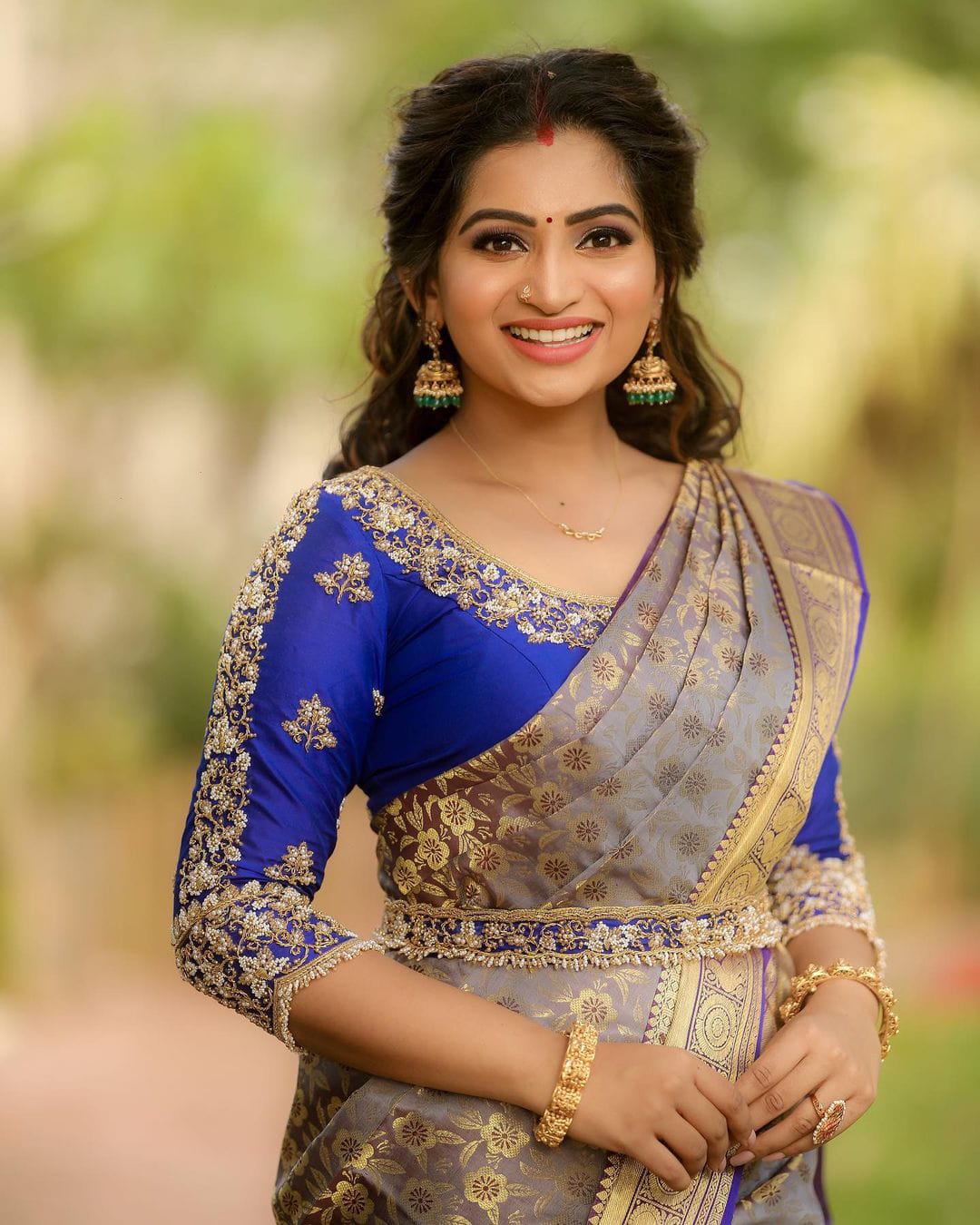 Stunning Grey Color Banarasi Soft Silk Saree