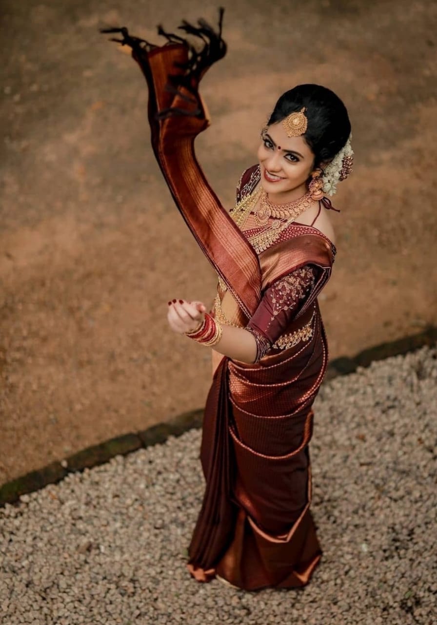 Maroon Color Banarasi Silk Fashionable Saree