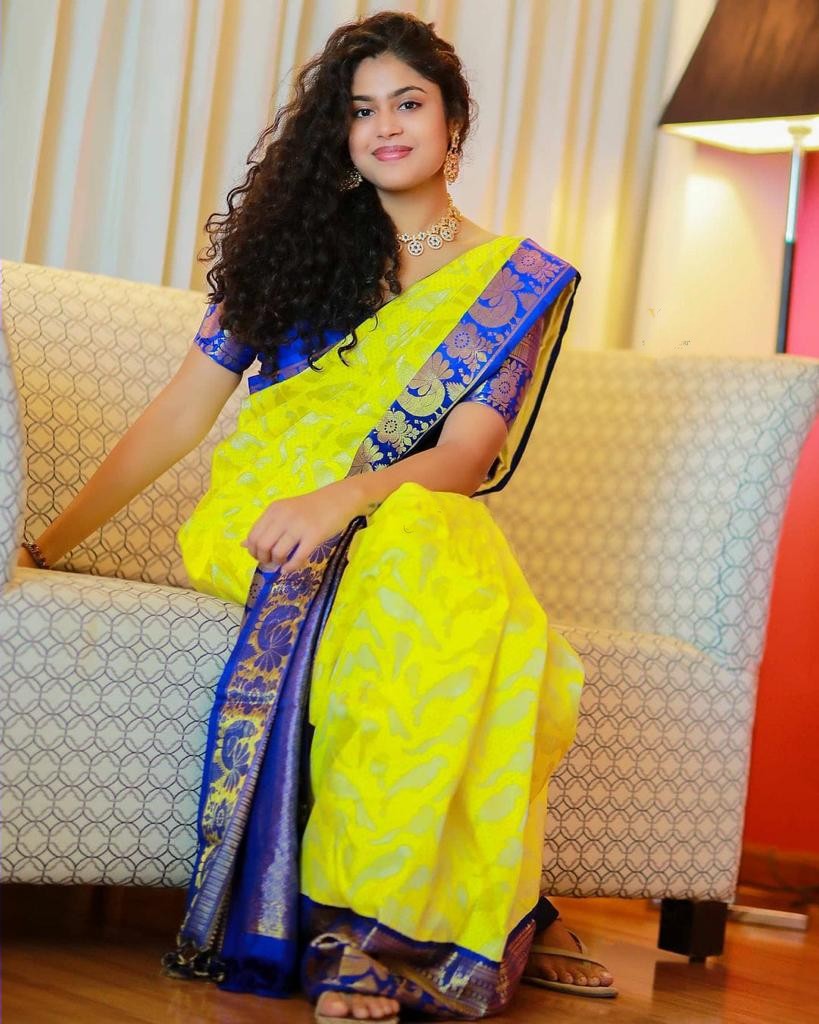 Lemon Yellow Color Good Looking Saree